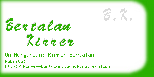 bertalan kirrer business card